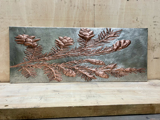 Pine Branches Copper Kitchen Backsplash - Natuross