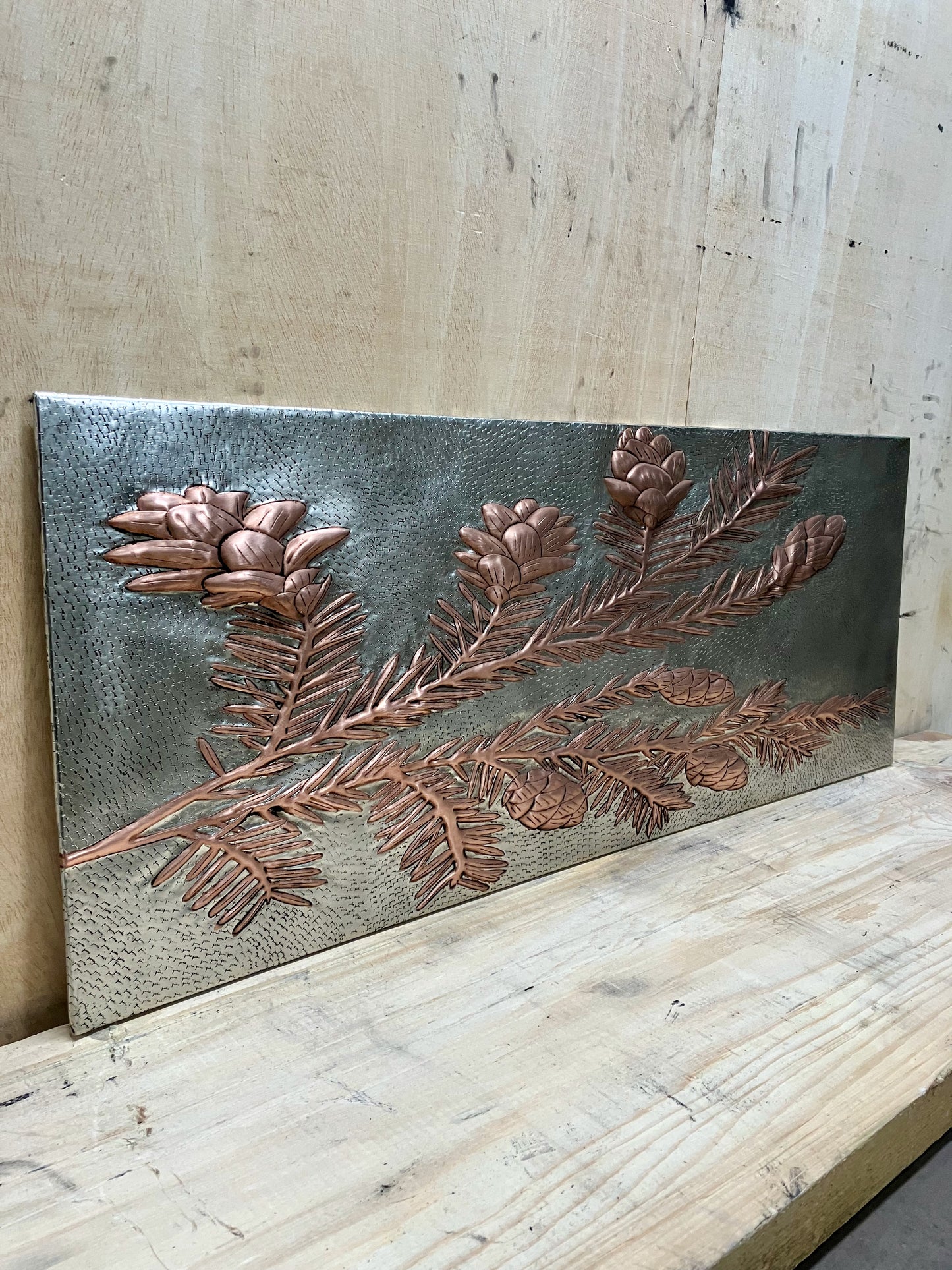 Pine Branches Copper Kitchen Backsplash - Natuross