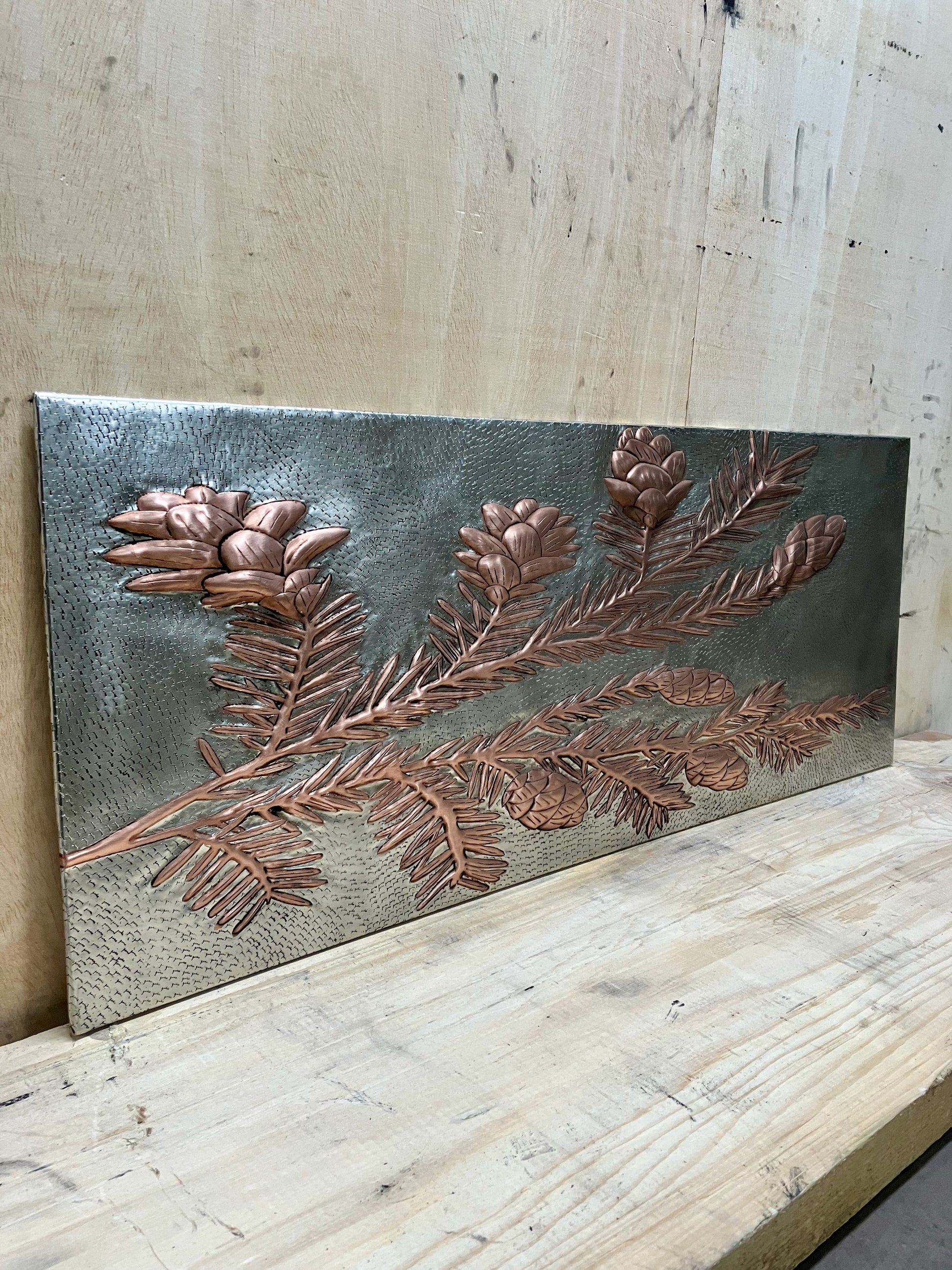 Pine Branches Copper Kitchen Backsplash - Natuross