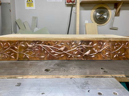 Birds on Tree Branches Fire Copper Backsplash