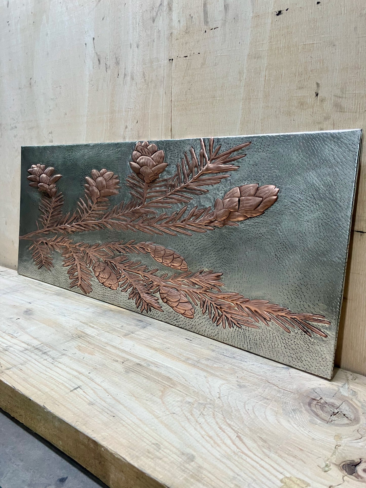 Pine Branches Copper Kitchen Backsplash - Natuross