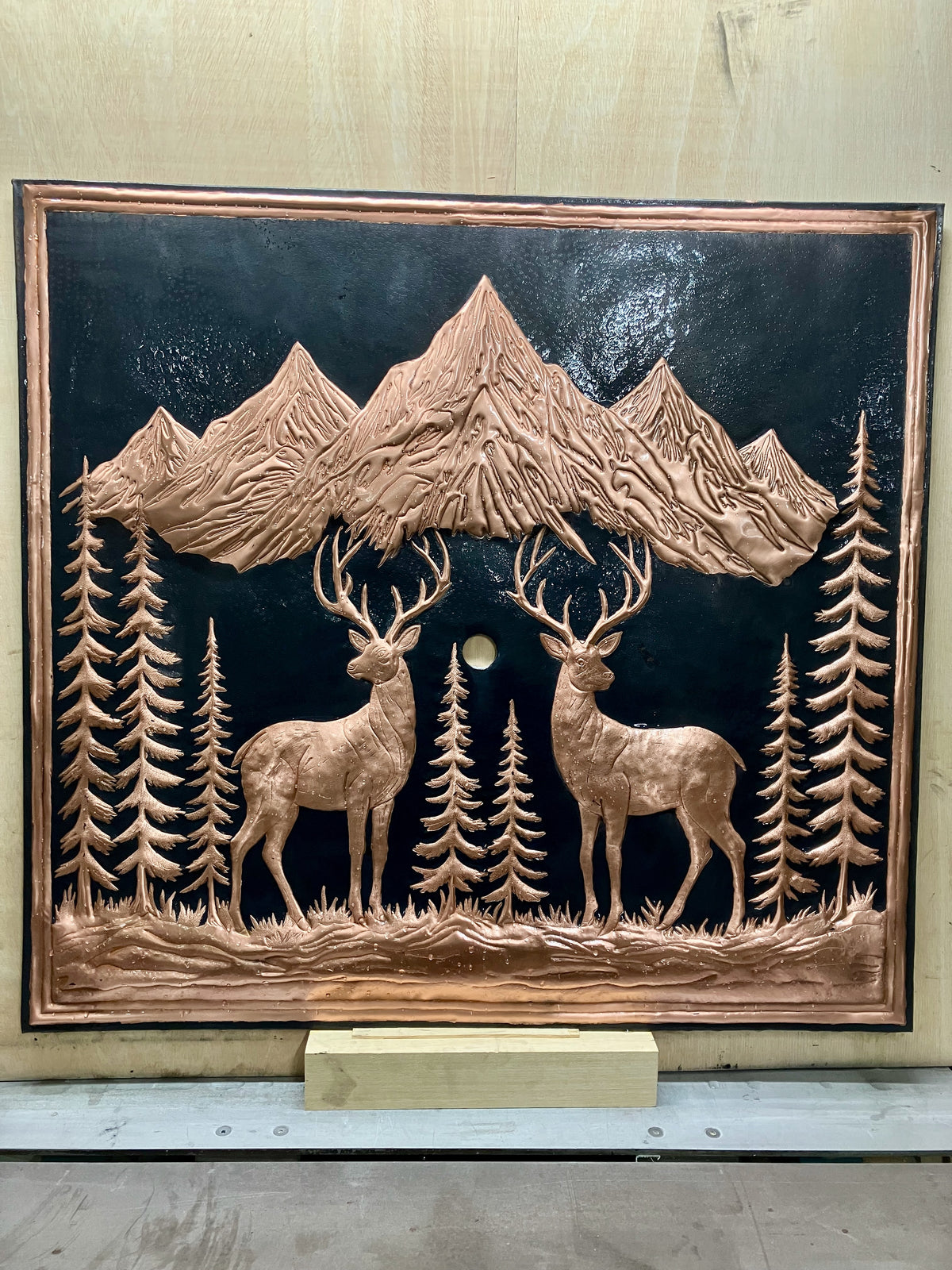 Two Bucks in the Mountains Copper Kitchen Backsplash