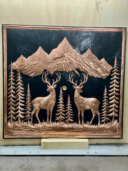 Two Bucks in the Mountains Copper Kitchen Backsplash