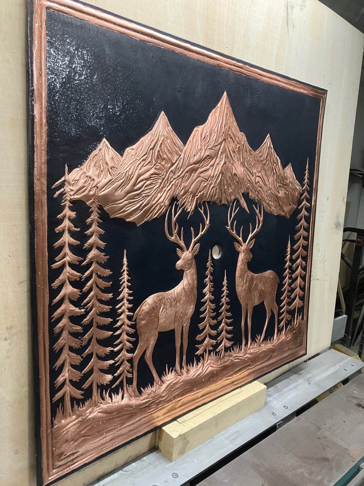 Two Bucks in the Mountains Copper Kitchen Backsplash