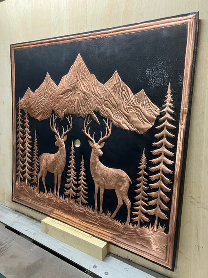 Two Bucks in the Mountains Copper Kitchen Backsplash