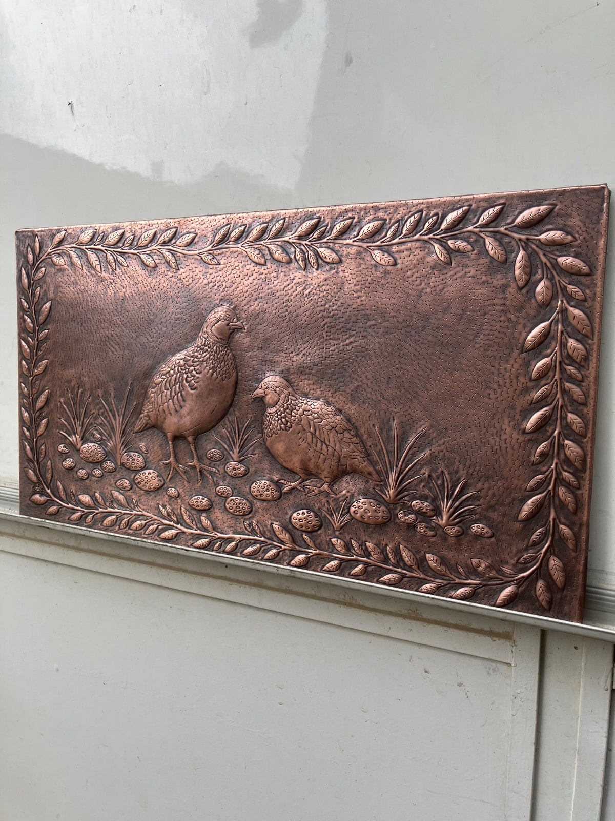 Two Quail Copper Kitchen Backsplash