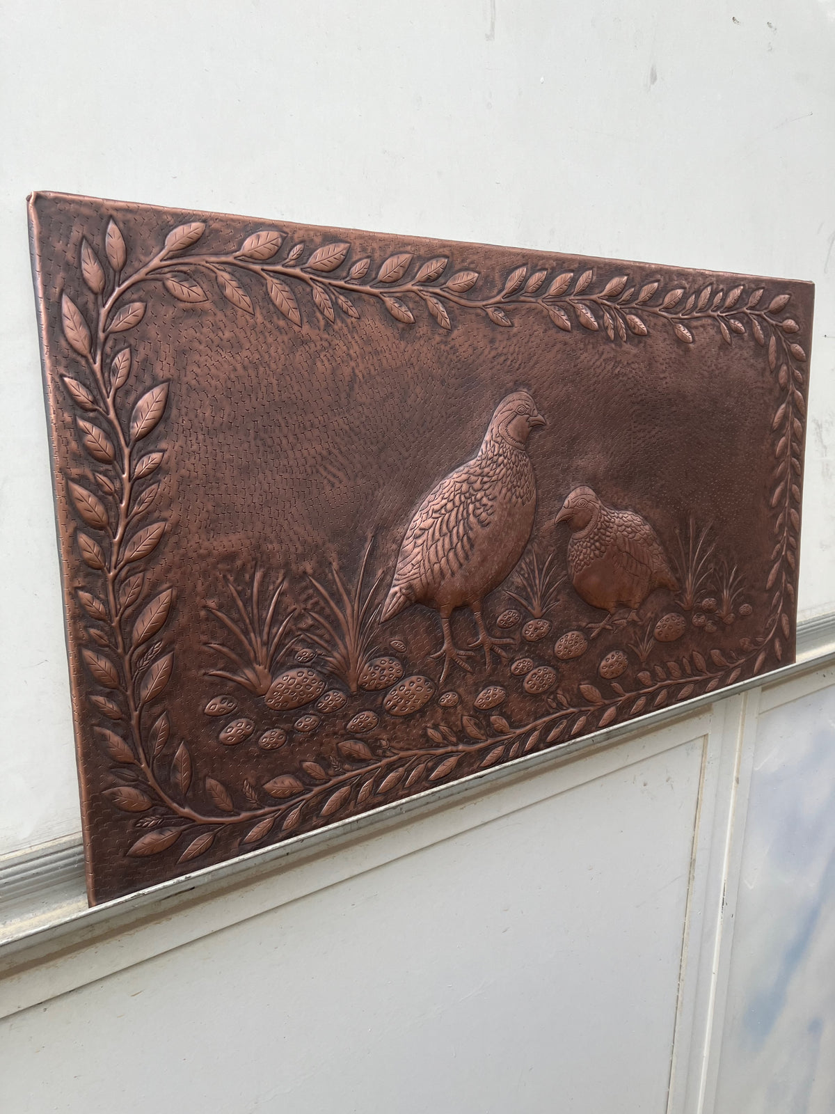 Two Quail Copper Kitchen Backsplash