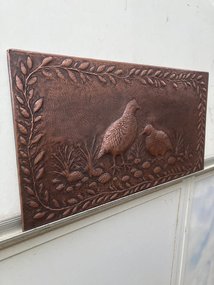 Two Quail Copper Kitchen Backsplash