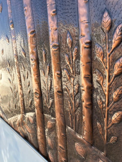 Whispering Birch Grove Copper Kitchen Backsplash