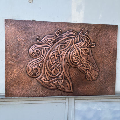 Celtic Horse Head Copper Backsplash