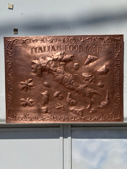 Italian Food Map Copper Backsplash