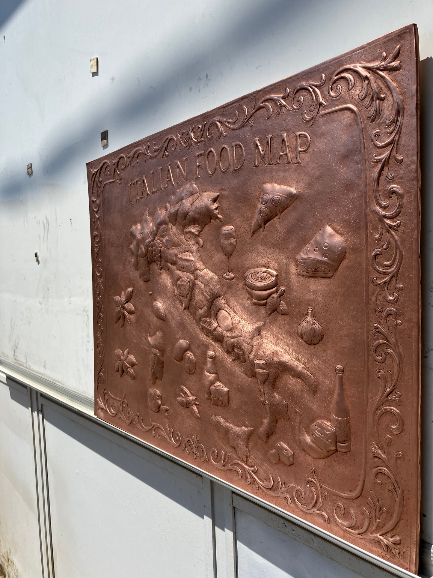 Italian Food Map Copper Backsplash