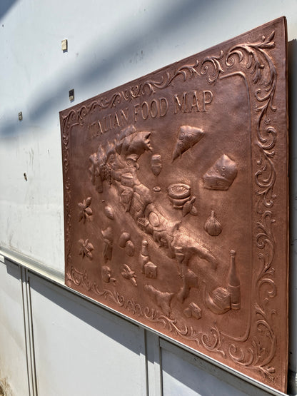 Italian Food Map Copper Backsplash