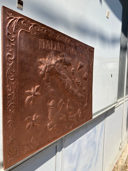 Italian Food Map Copper Backsplash