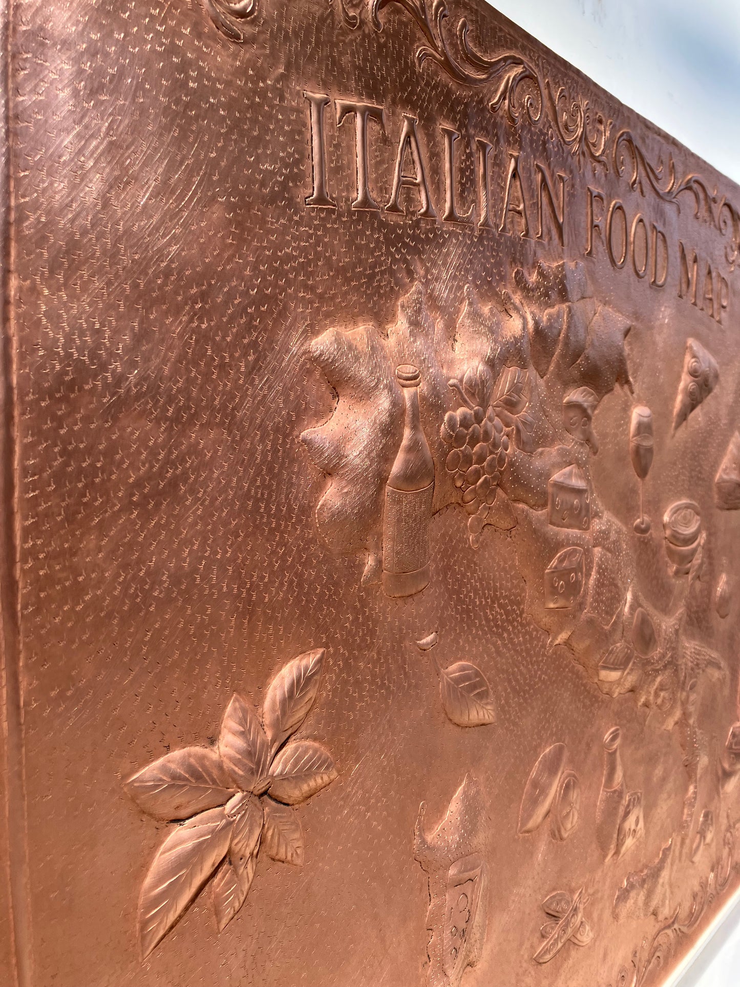 Italian Food Map Copper Backsplash