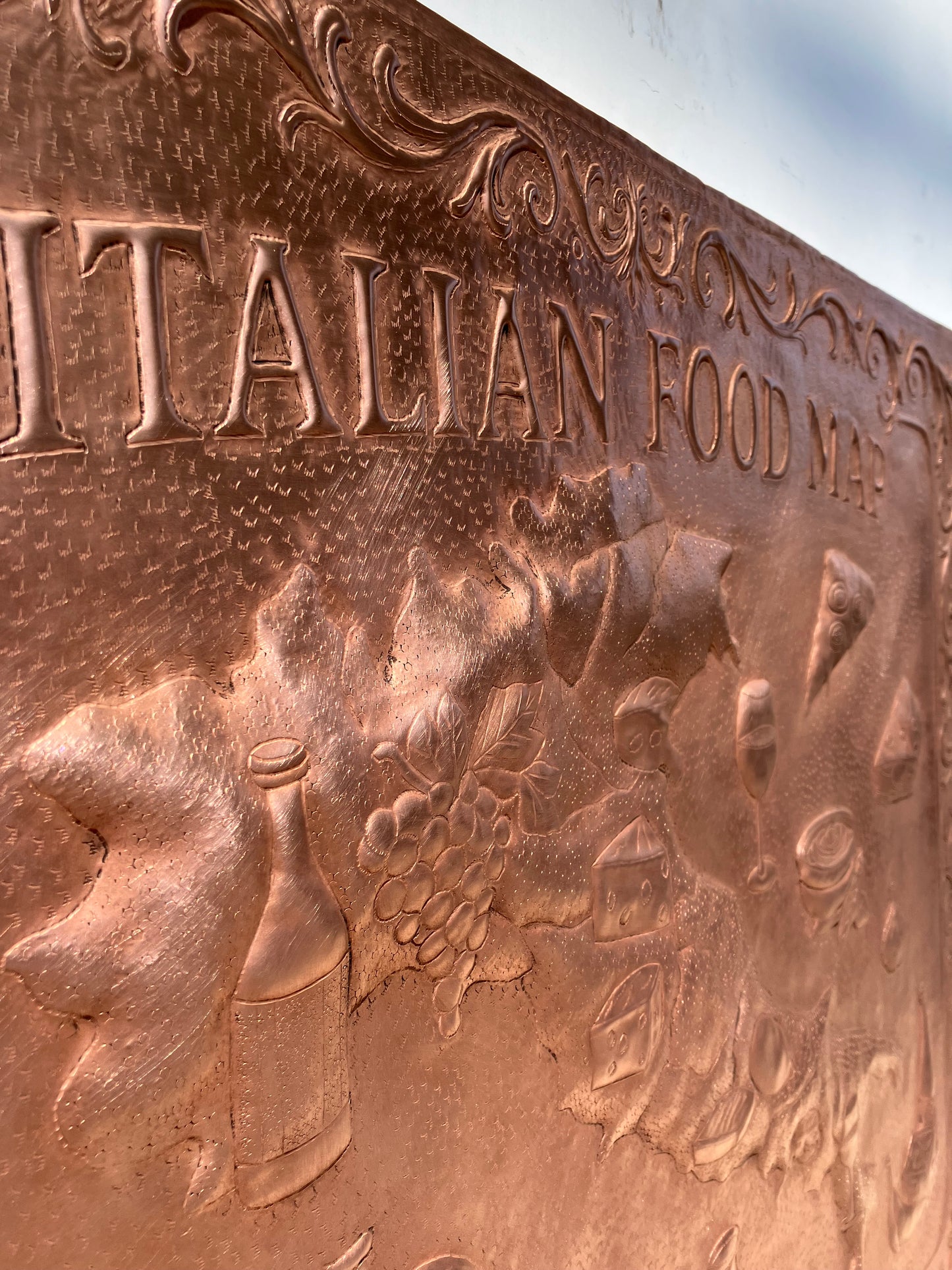 Italian Food Map Copper Backsplash