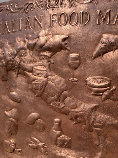 Italian Food Map Copper Backsplash