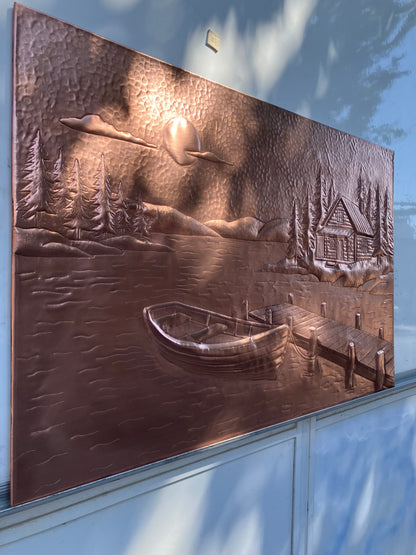 Lake House Style Copper Kitchen Backsplash