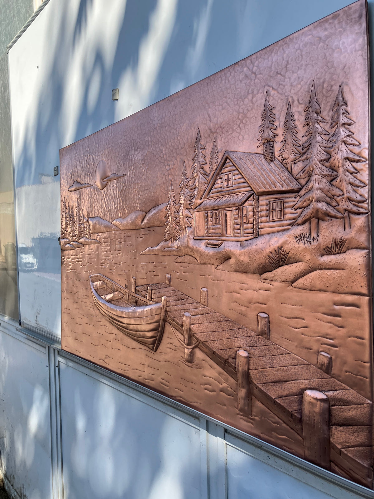 Lake House Style Copper Kitchen Backsplash