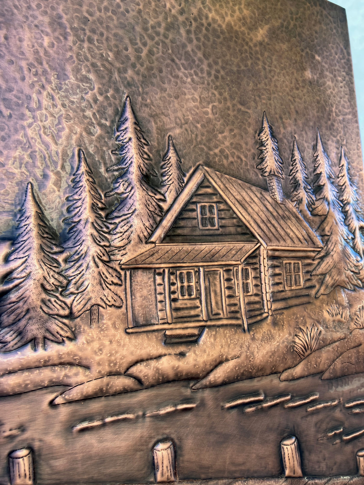 Lake House Style Copper Kitchen Backsplash -Brown Patina-