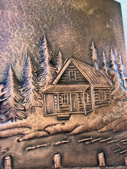 Lake House Style Copper Kitchen Backsplash -Brown Patina-