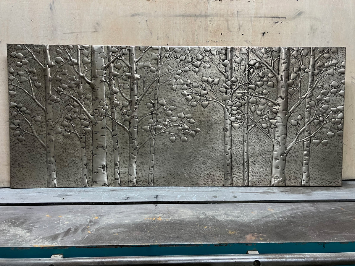 Quaking Aspen Grove Copper Kitchen Backsplash