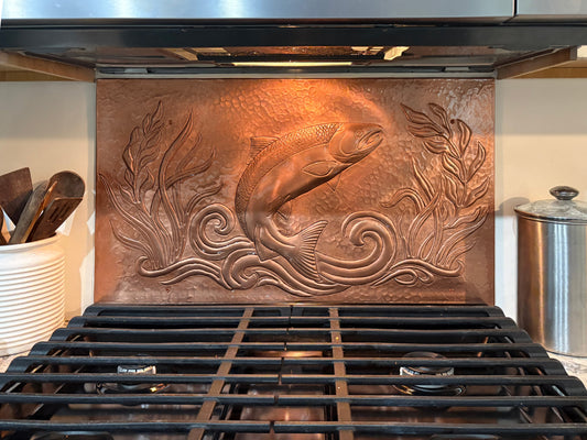 Salmon Copper Kitchen Backsplash