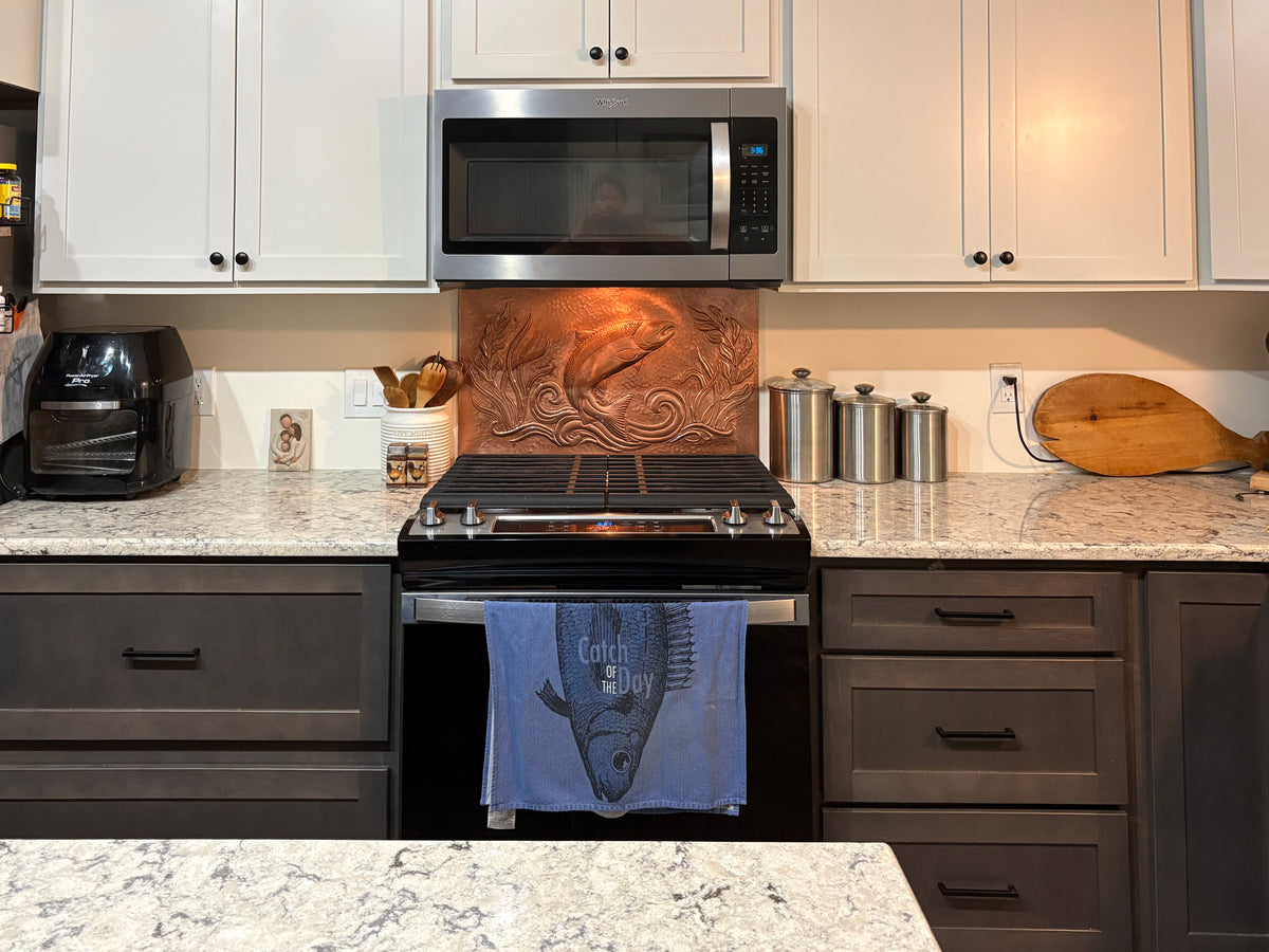 Salmon Copper Kitchen Backsplash