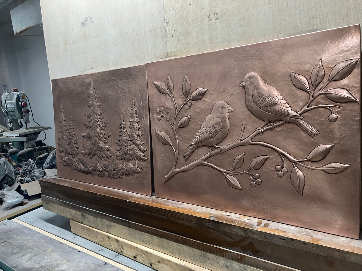 Songbirds Copper Kitchen Backsplash