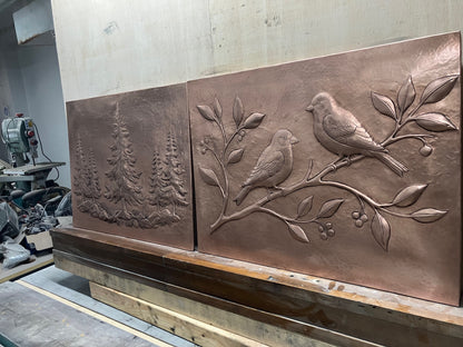 Songbirds Copper Kitchen Backsplash