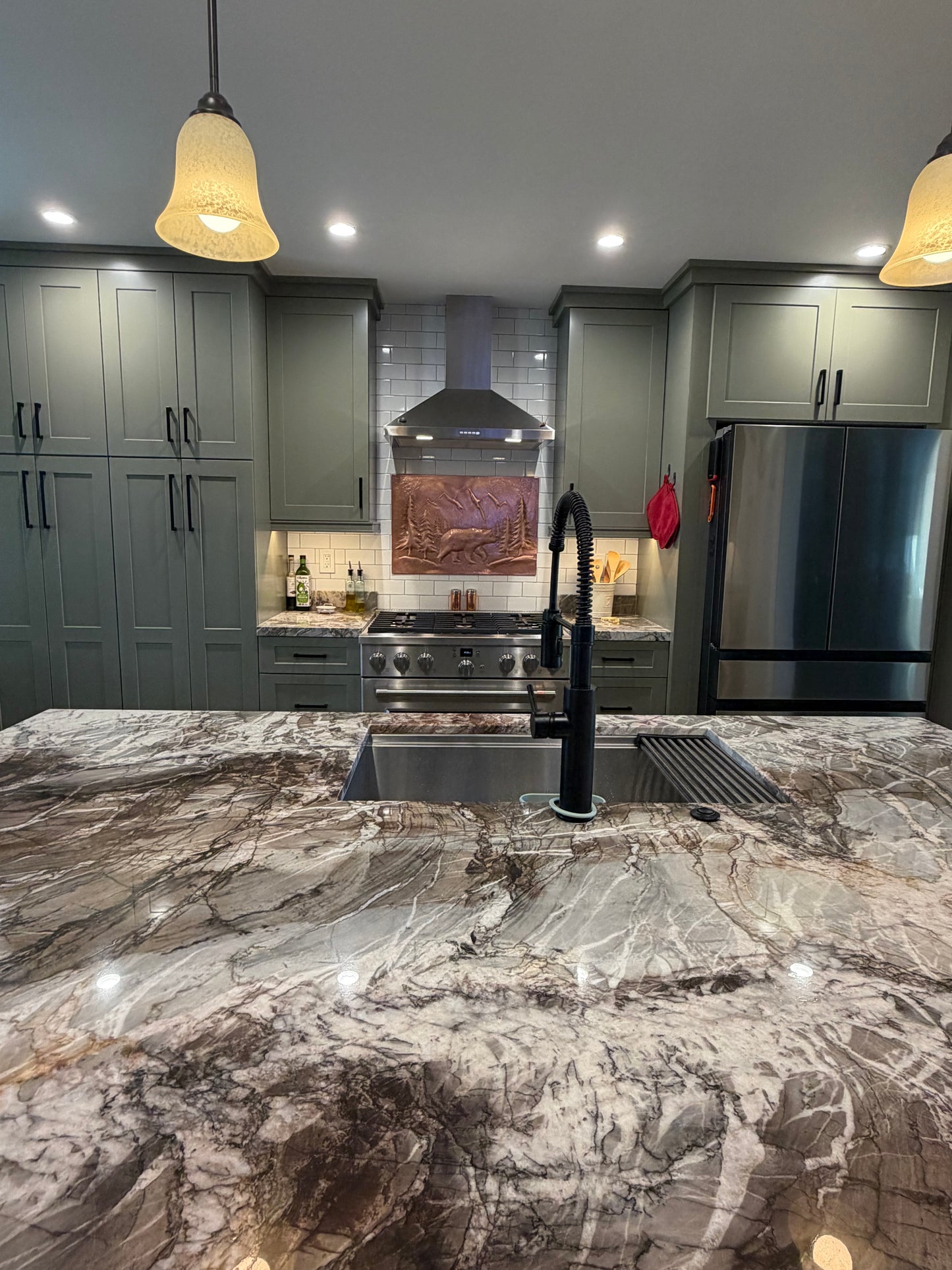 Brown Bear Copper Kitchen Backsplash