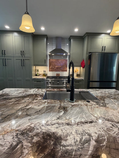 Brown Bear Copper Kitchen Backsplash