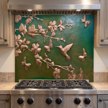 Dogwood with Hummingbird Copper Backsplash