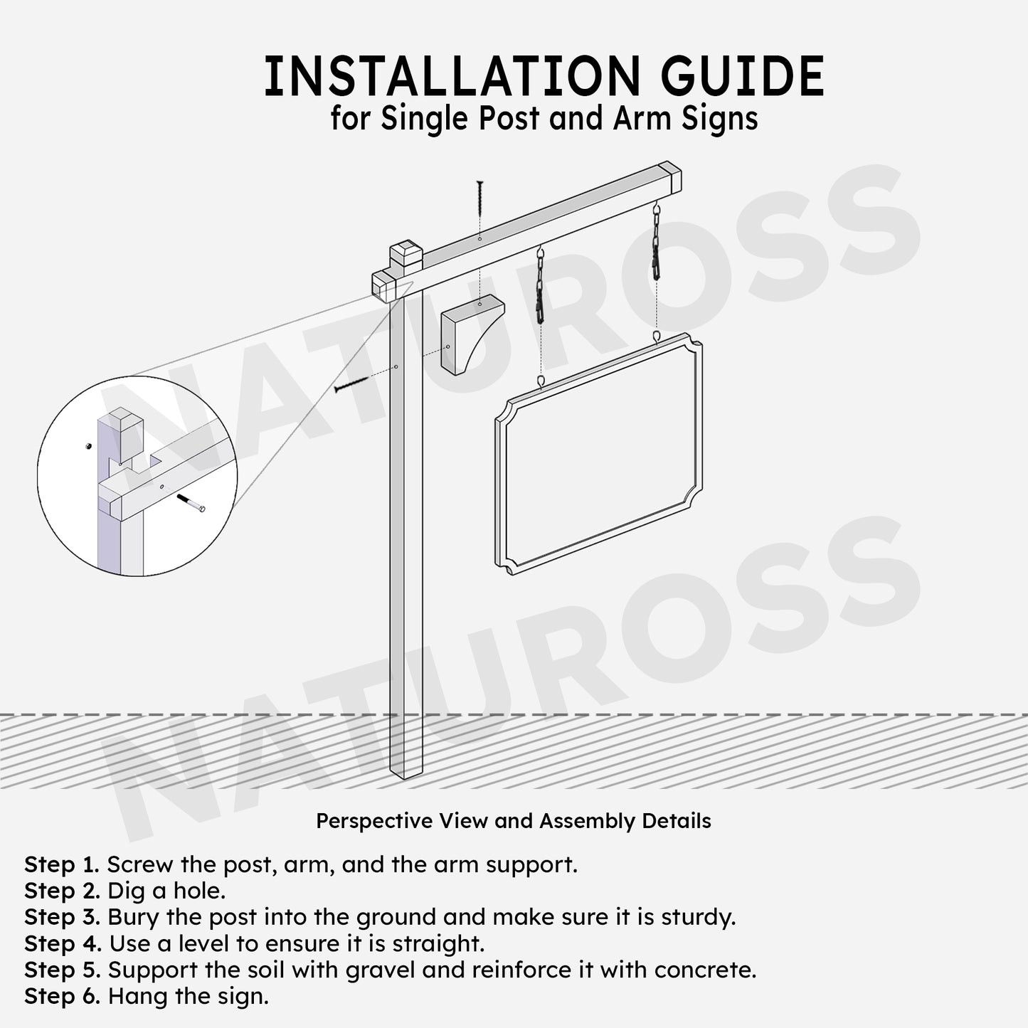 Single Post and Arm Sign