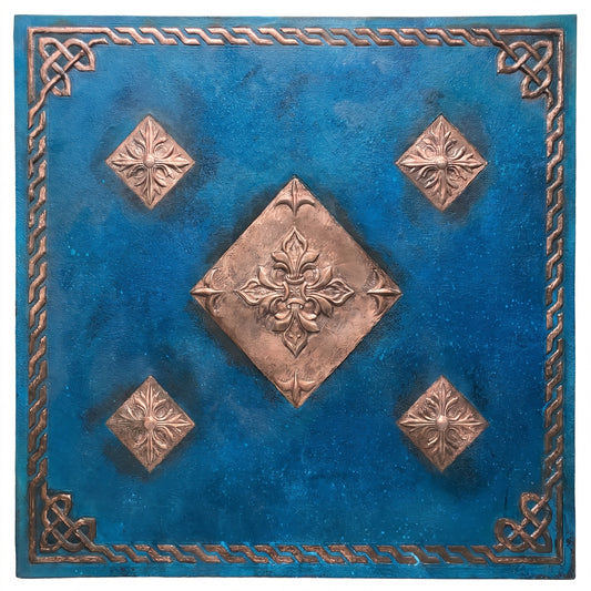 Blue Patina Decorative Copper Kitchen Backsplash