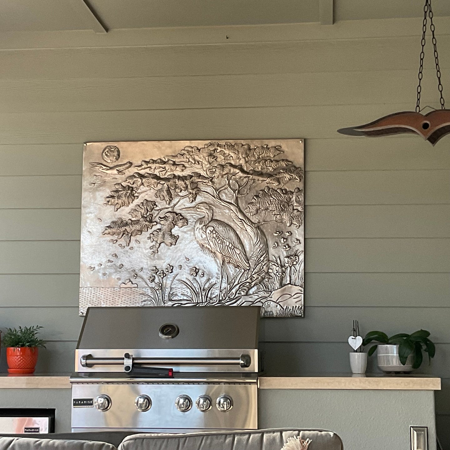 Heron in Nature Copper Backsplash