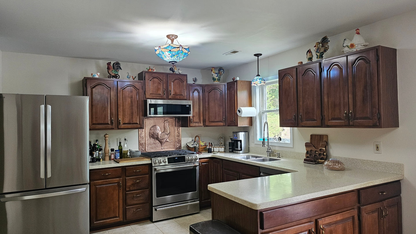 Rooster & Fleur-de-Lis Copper Backsplash — Natural Copper