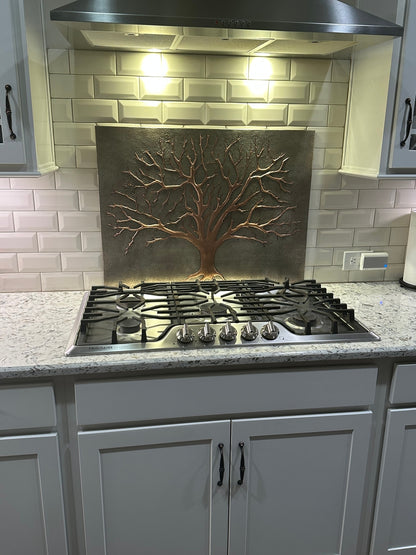 Eternal Tree Copper Backsplash in Gray & Copper - Natuross