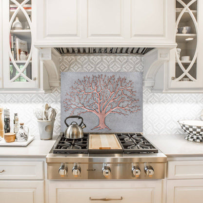 Tree Kitchen Backsplash Tile - 24"x32" Gray&Copper - Natuross