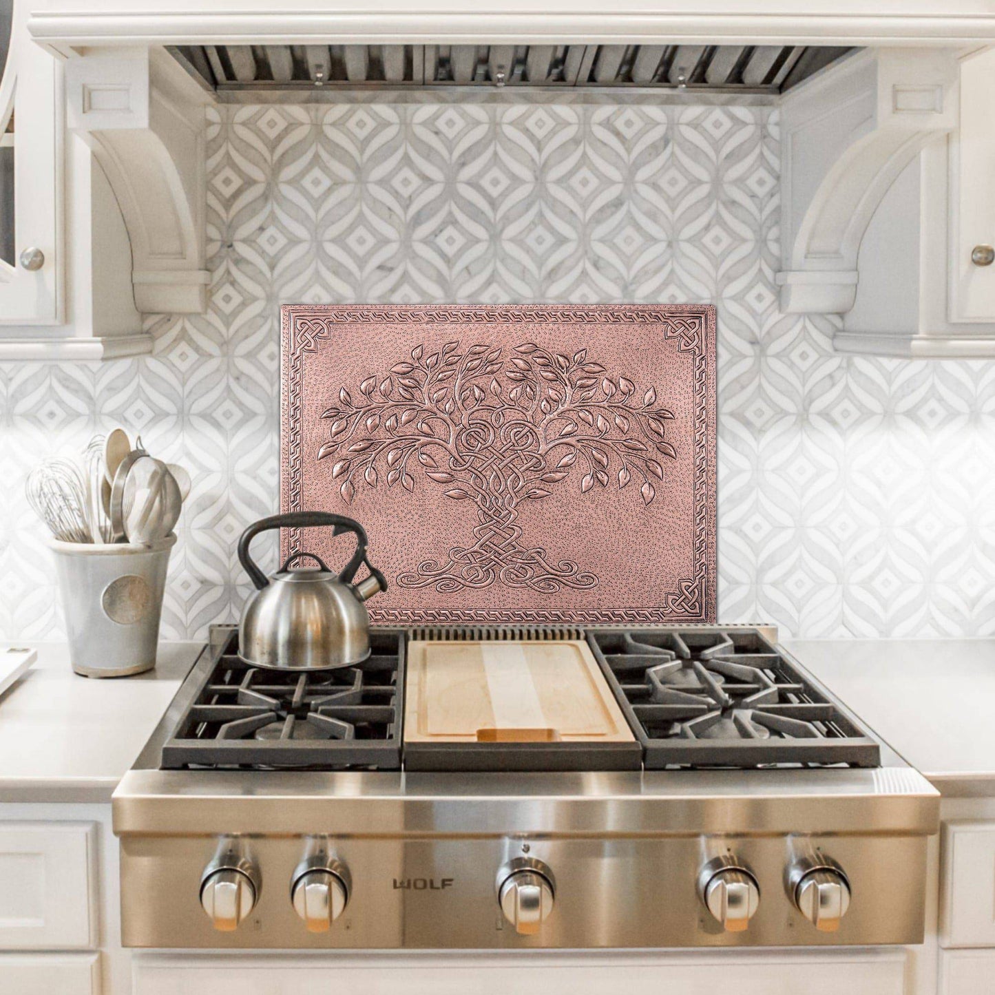 Celtic Tree of Life Kitchen Backsplash Tile - 18"x24" Copper