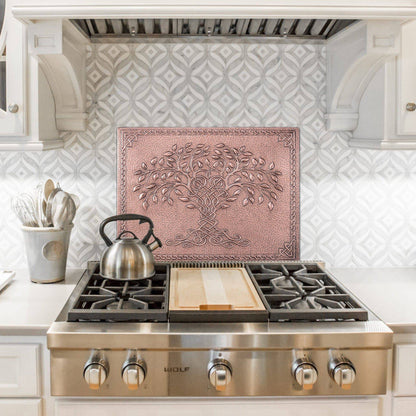 Celtic Tree of Life Kitchen Backsplash Tile - 18"x24" Copper - Natuross