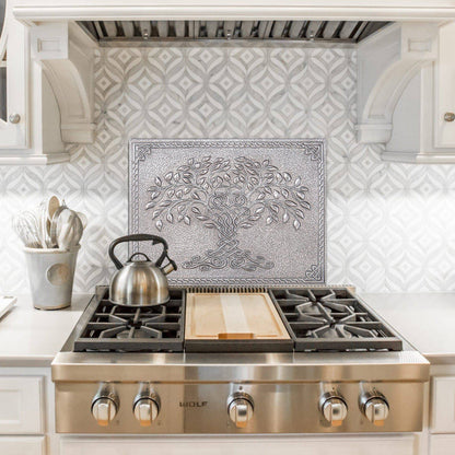 Celtic Tree of Life Kitchen Backsplash Tile - 18"x24" Gray - Natuross