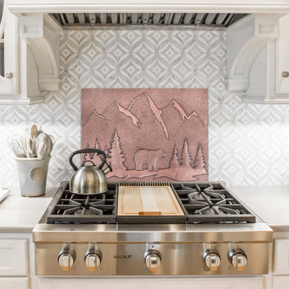 Bear Scene Kitchen Backsplash Tile - 18"x24" Copper - Natuross