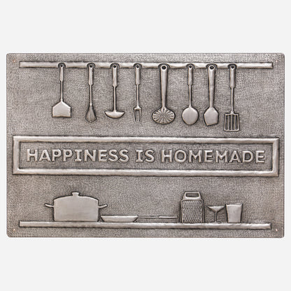 "Happiness is Homemade" Copper Kitchen Backsplash Tile