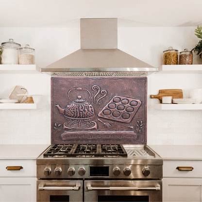 Tea Time Copper Backsplash Tile