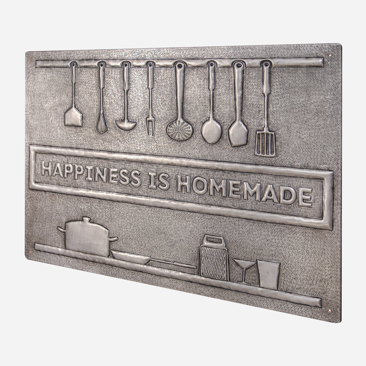 "Happiness is Homemade" Copper Kitchen Backsplash Tile