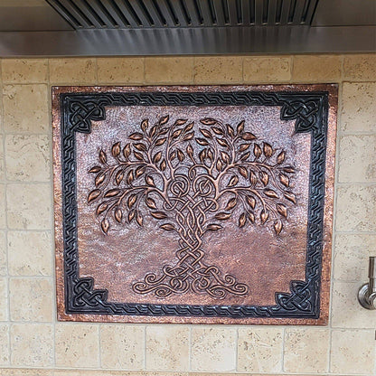 Copper Backsplash (Tree of Life, Copper&Black Color) - Natuross