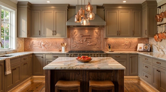 Lake & Ducks Copper Backsplash