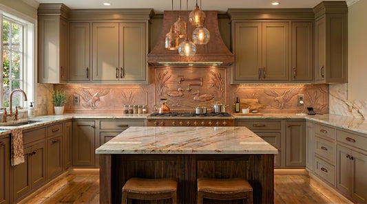 Lake, Loons & Eagle Copper Backsplash