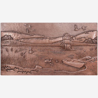 Lake Landscape Kitchen Backsplash Tile - 38"x70" Copper - Natuross